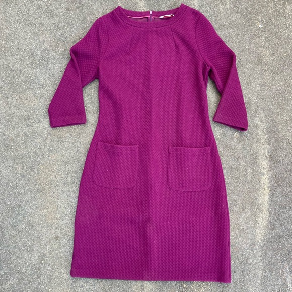 Boden Dresses Boden Marisole Jacquard Purple Long Sleeve Quilted